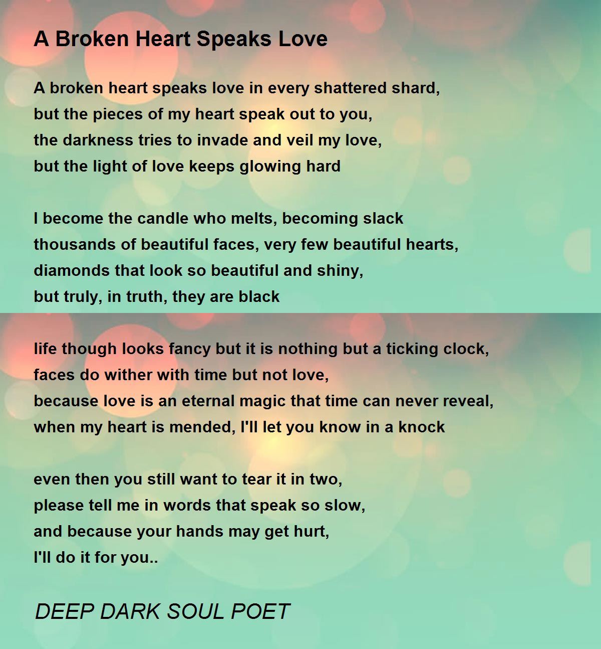 Broken Heart Poems For Girls