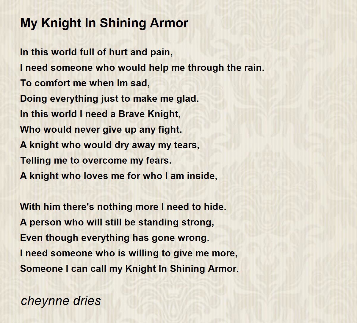 my knight in shining armour