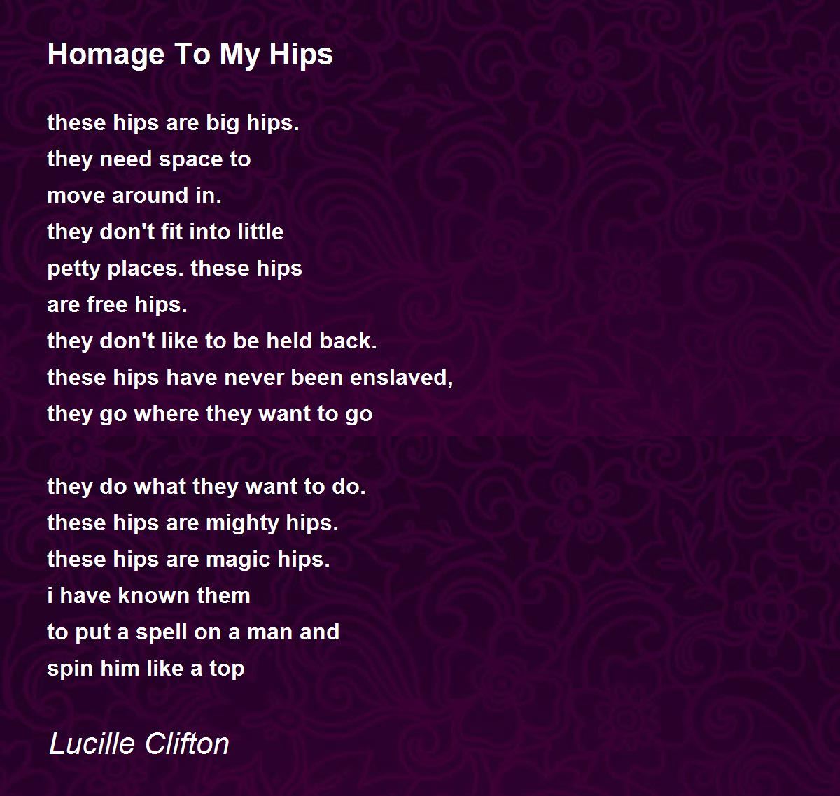 homage to my hips by lucille clifton