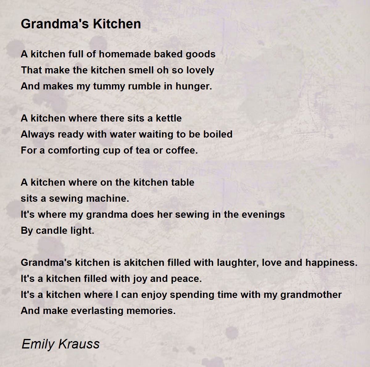 Grandma's Kitchen - a poem by PinkFaerie5 - All Poetry