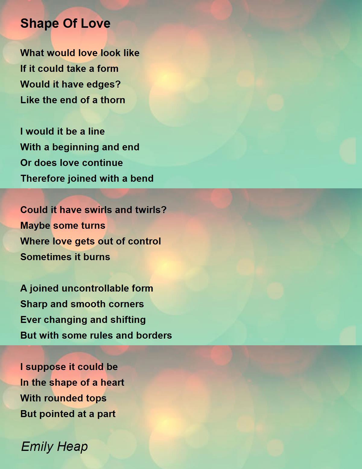 Shape Of Love - Shape Of Love Poem by Emily Heap