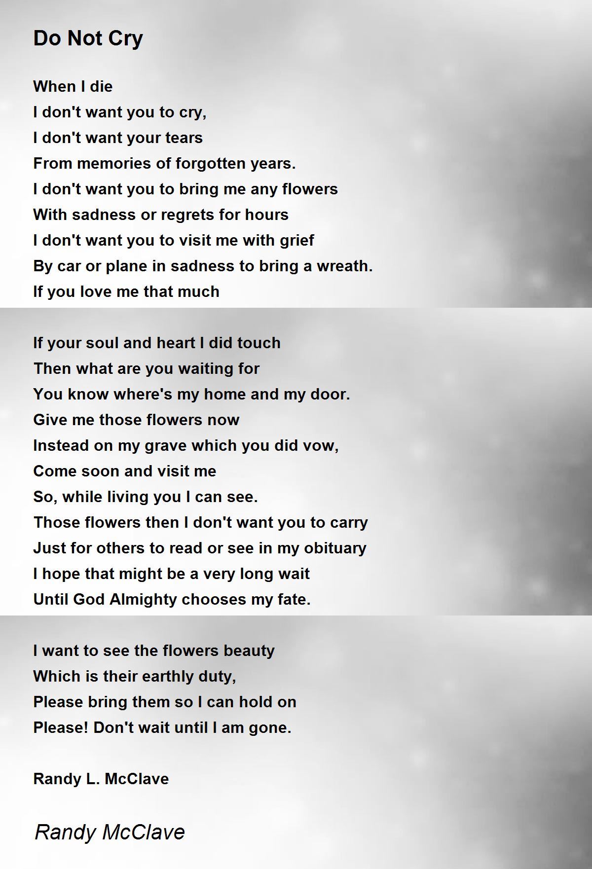 Tears In Heaven - Tears In Heaven Poem by Randy McClave