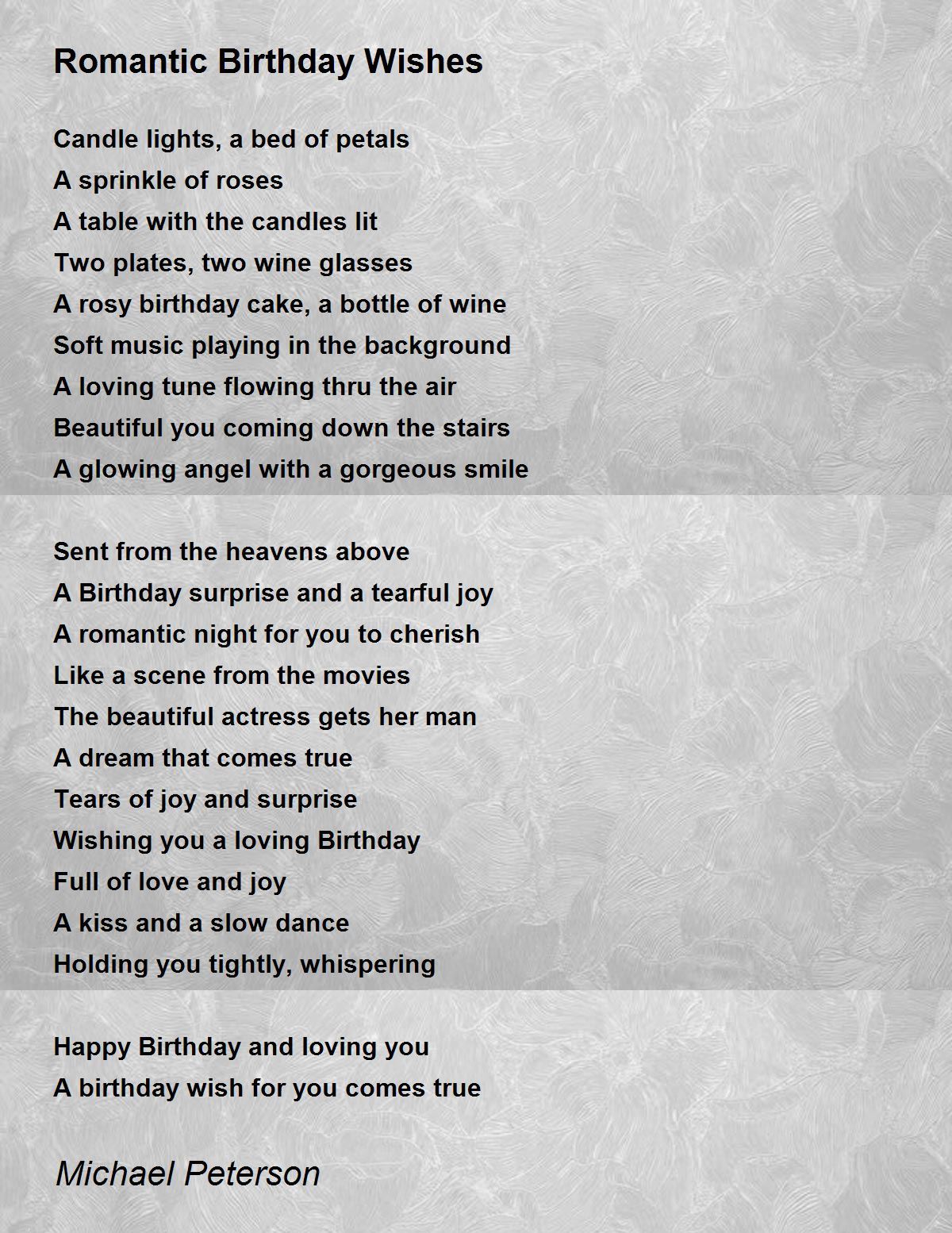 Romantic Birthday Wishes - Romantic Birthday Wishes Poem by ...