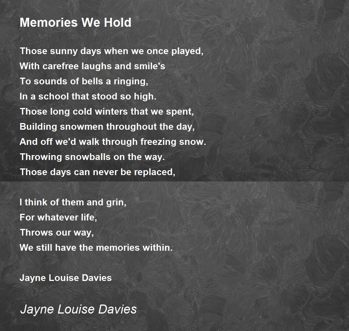 I'll Hold You Close - I'll Hold You Close Poem by Jayne Louise Davies