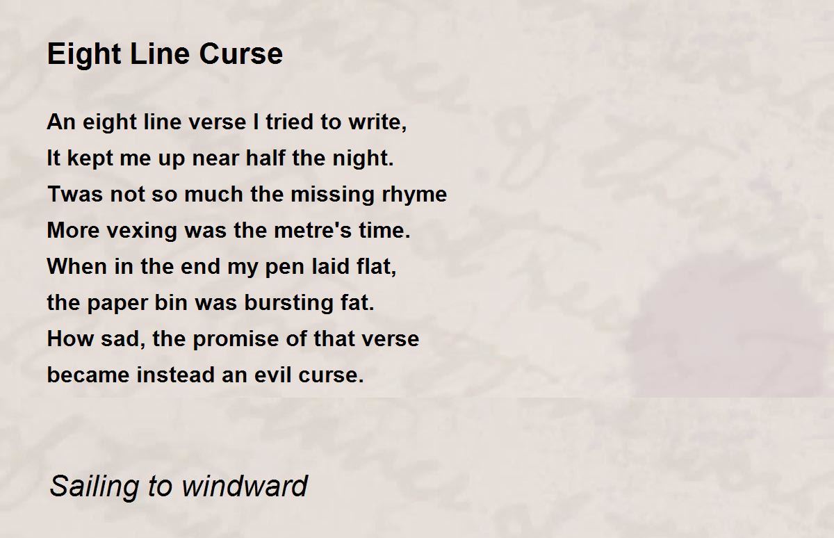 Eight Line Curse Poem