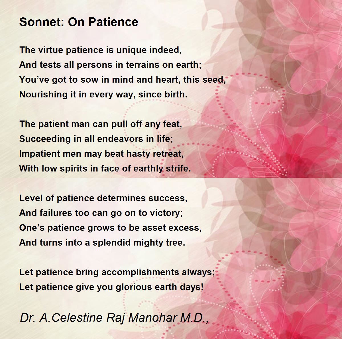 On Patience Poem By Dr John Celes