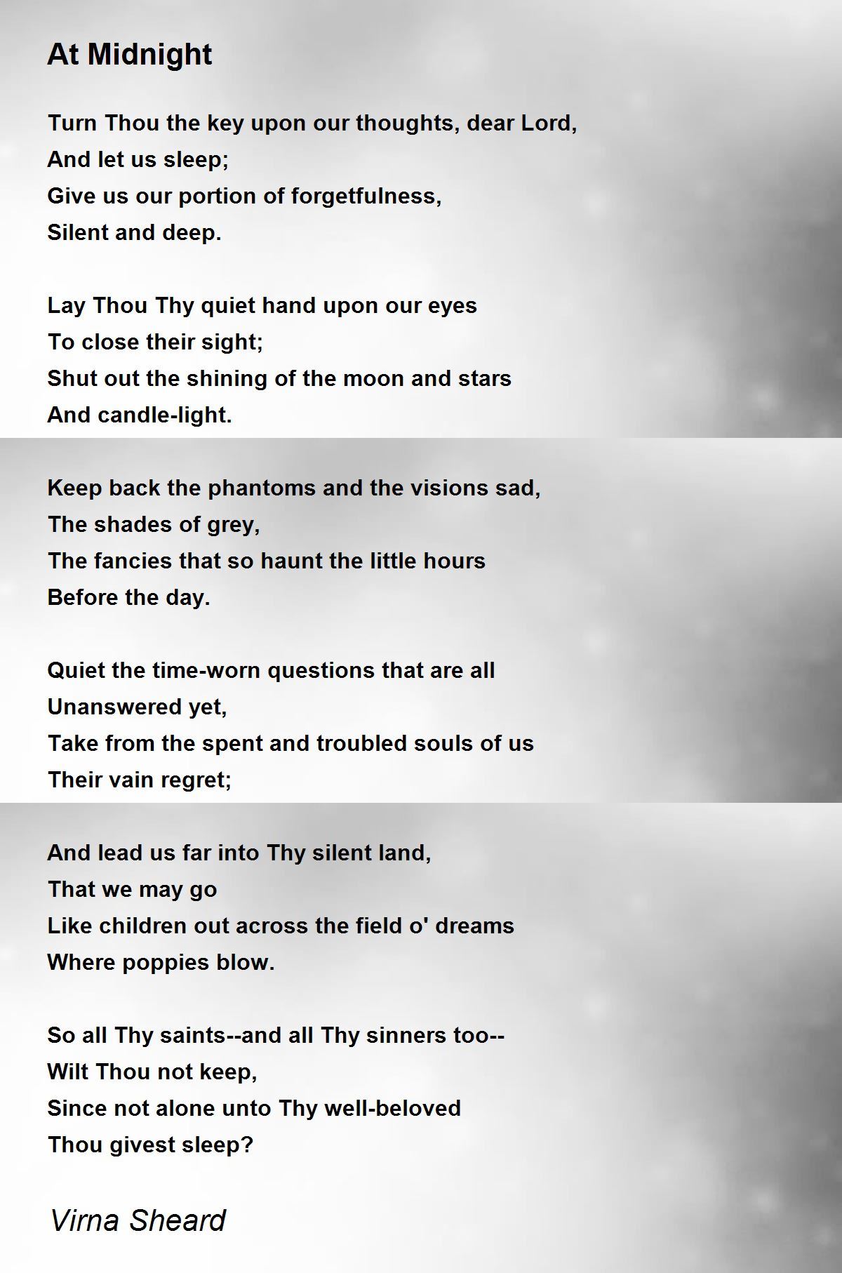 At Midnight - At Midnight Poem by Virna Sheard