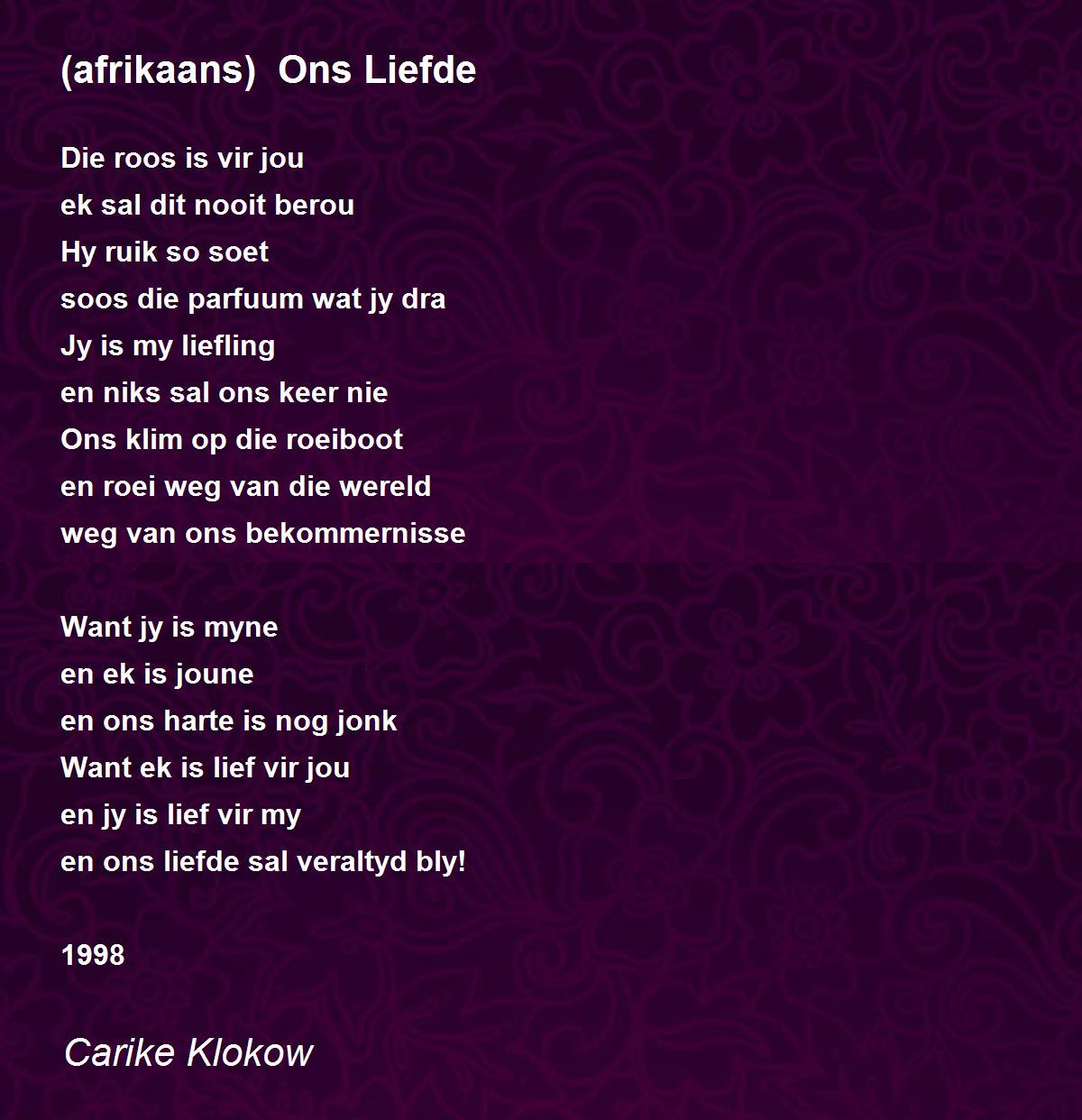 Alliteration Poems In Afrikaans Alliteration Poems In Afrikaans