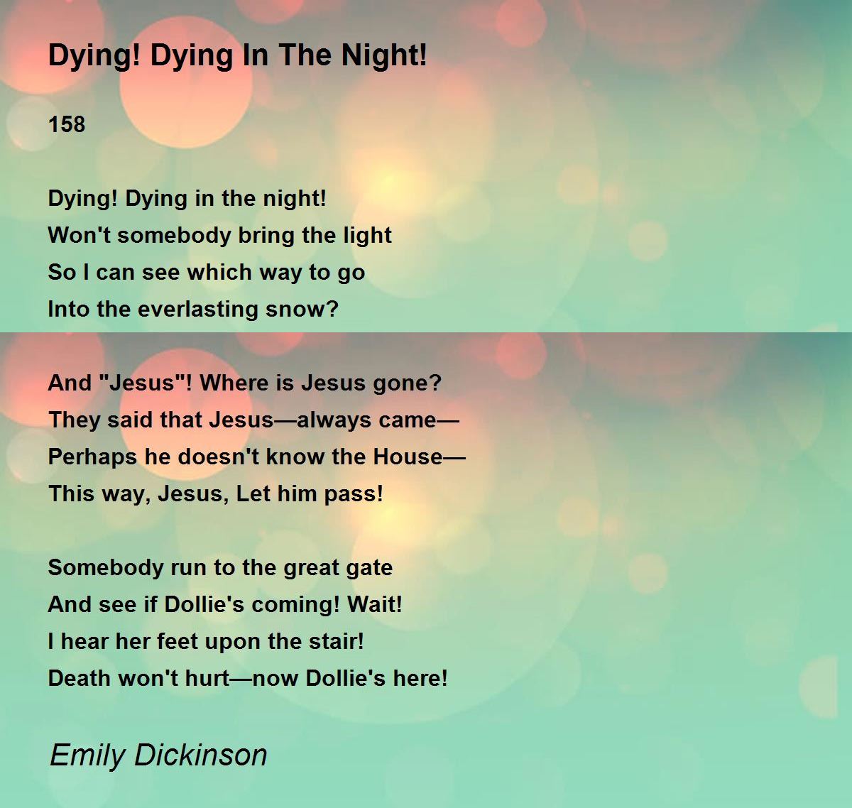 emily dickinson death theme