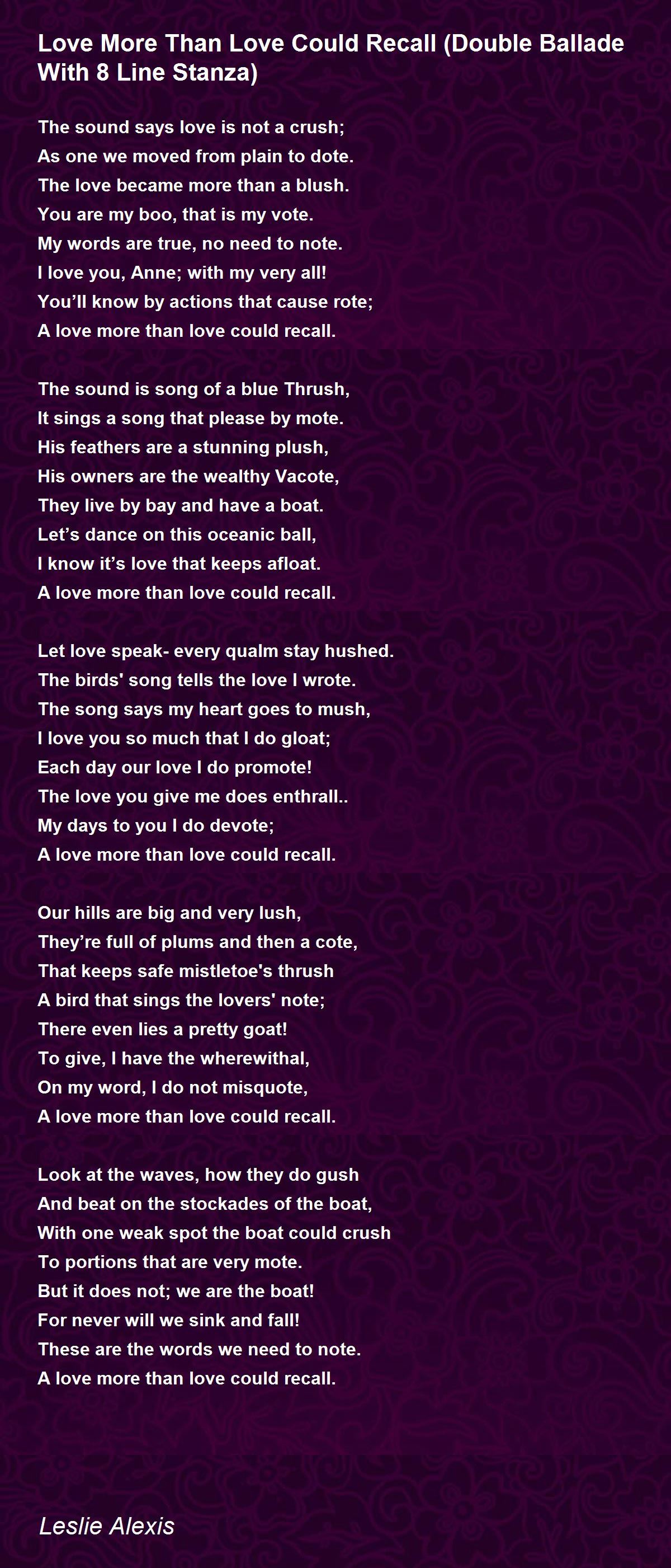 Line Stanza Poem By Leslie Alexis