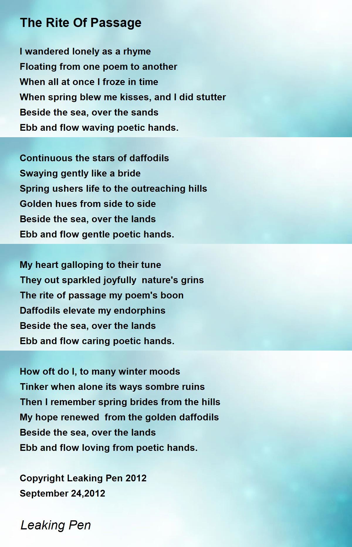 rite of passage poem