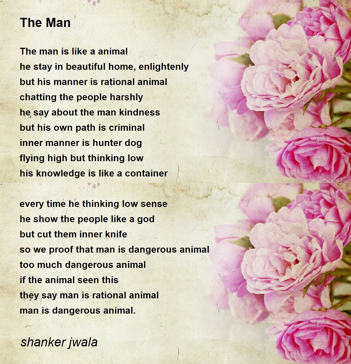 The Man - The Man Poem by shanker jwala