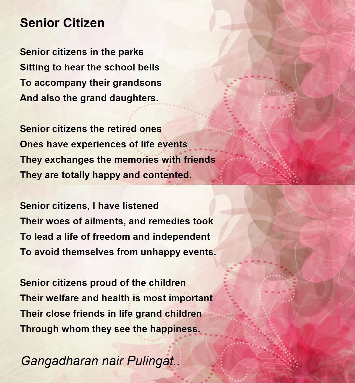 Senior Citizen Poem By