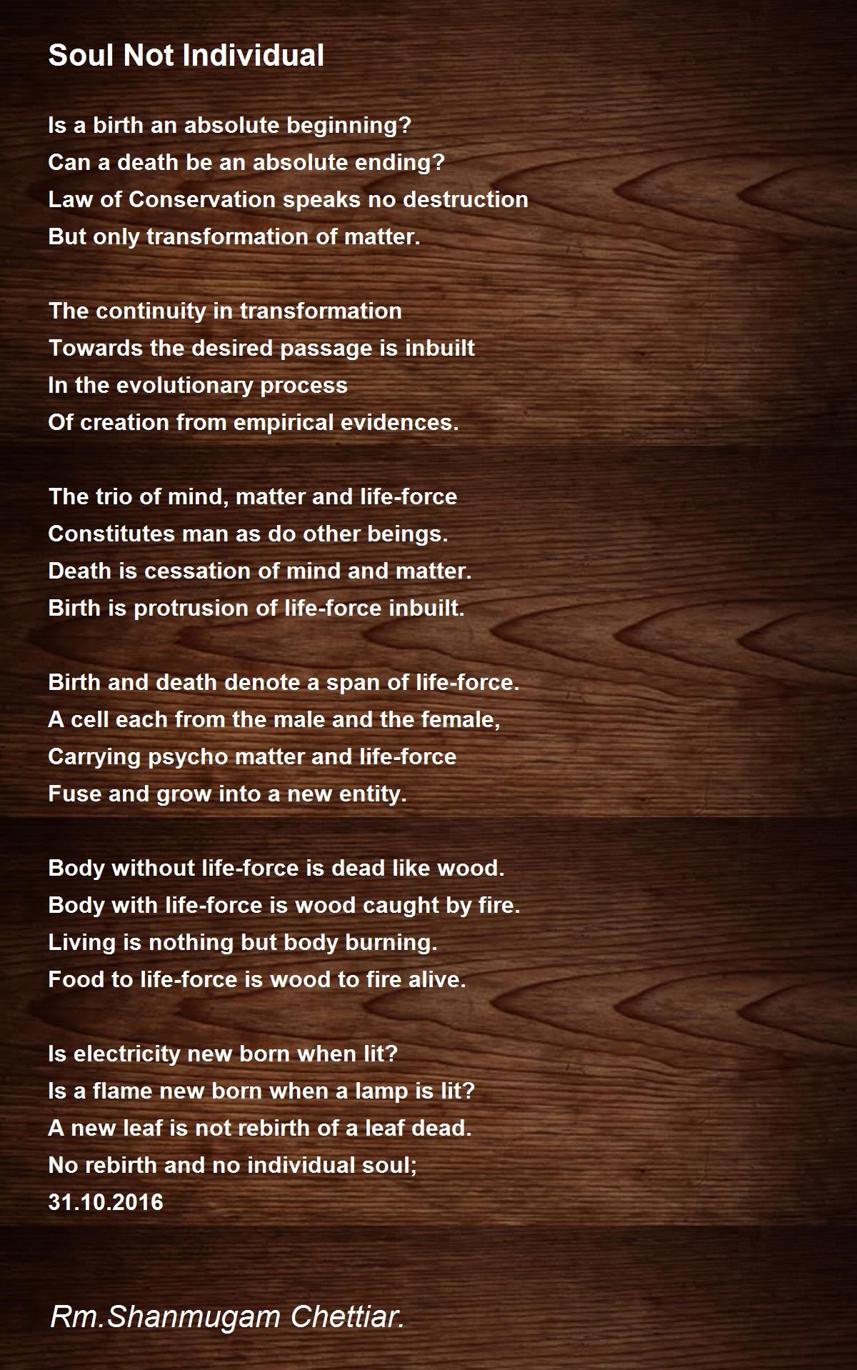 Rebirths - Rebirths Poem by Rm. Shanmugam Chettiar