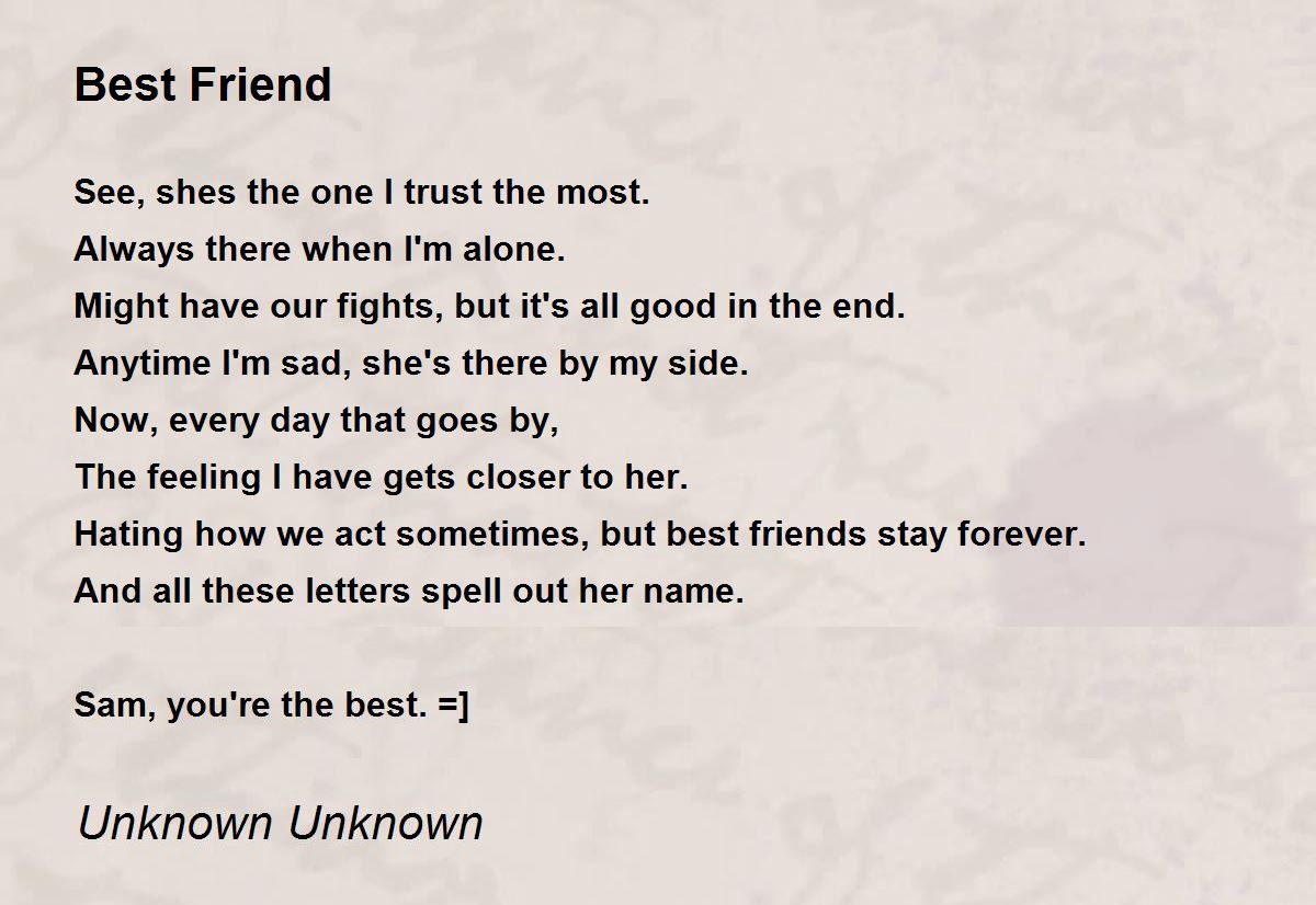 Sad Friend Poems