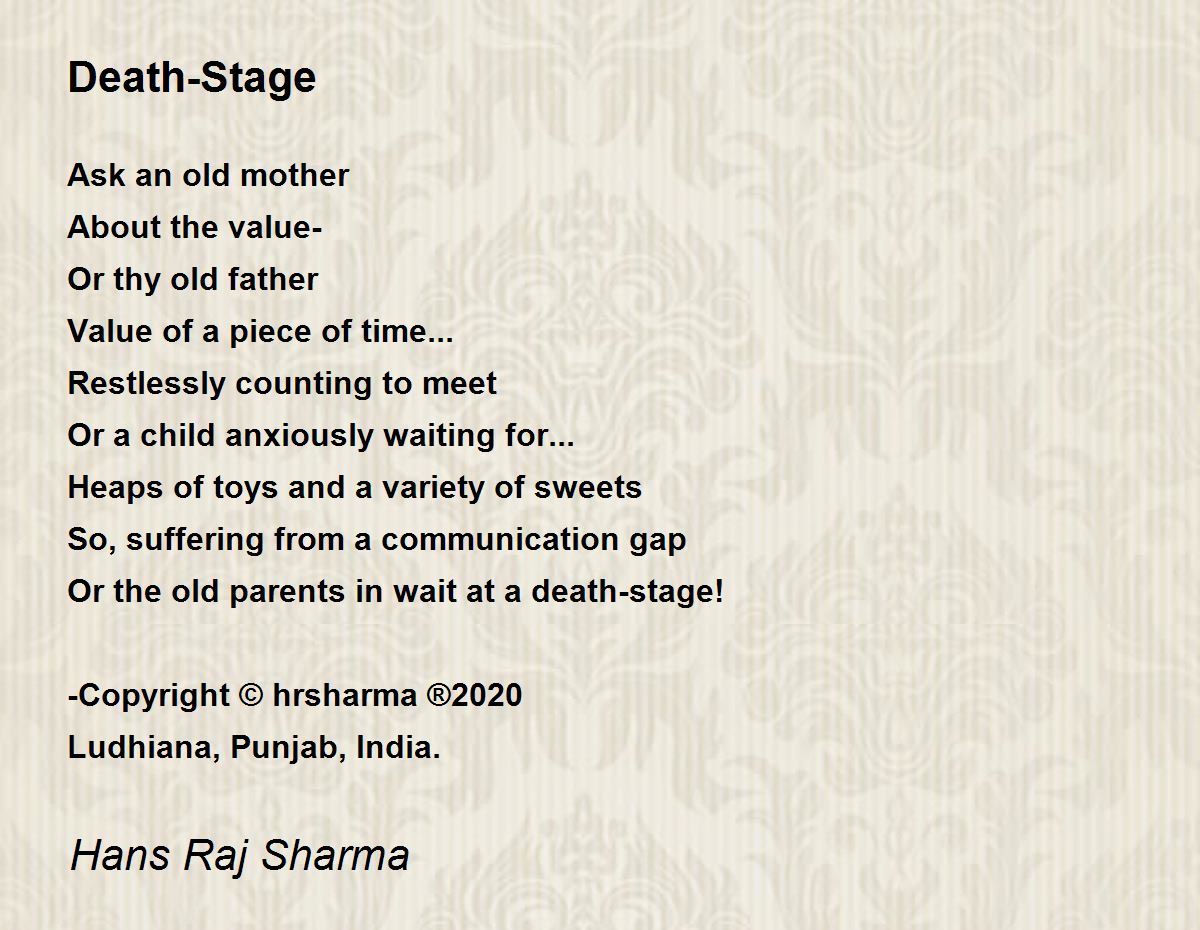 Death-Stage - Death-Stage Poem by Hans Raj Sharma