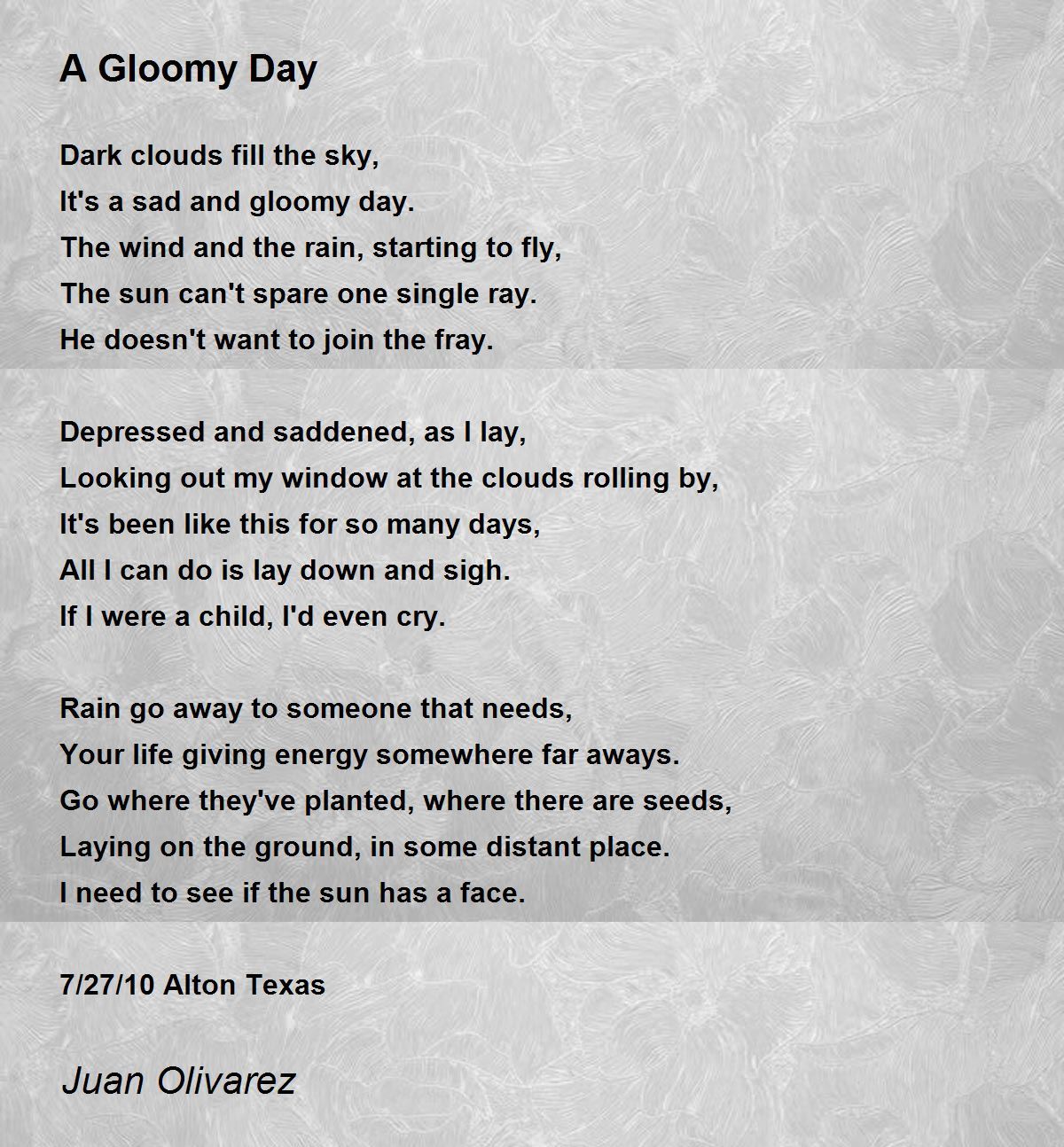 cloudy day poem