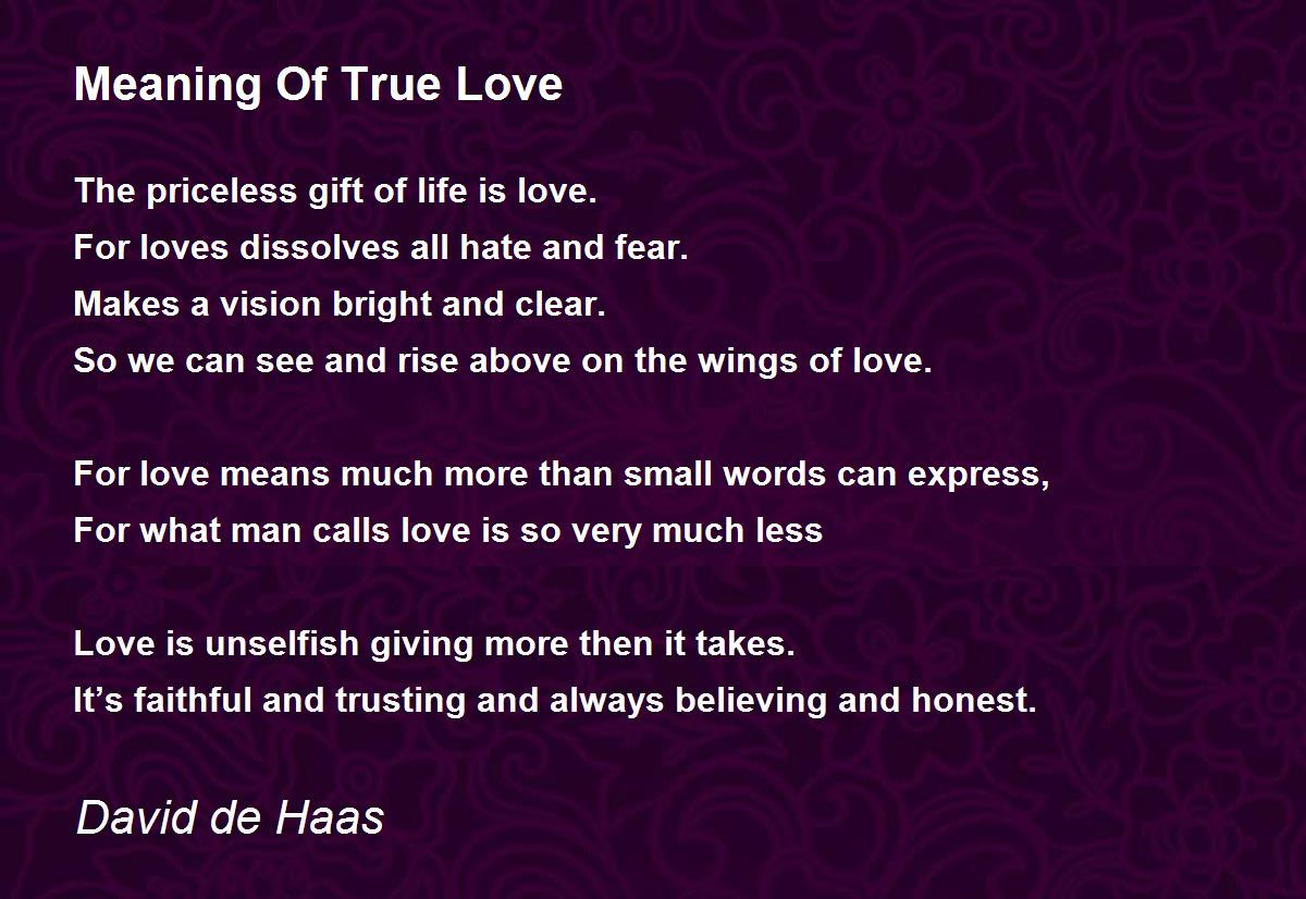 Definition of True Love  Meaning of love, True, True love