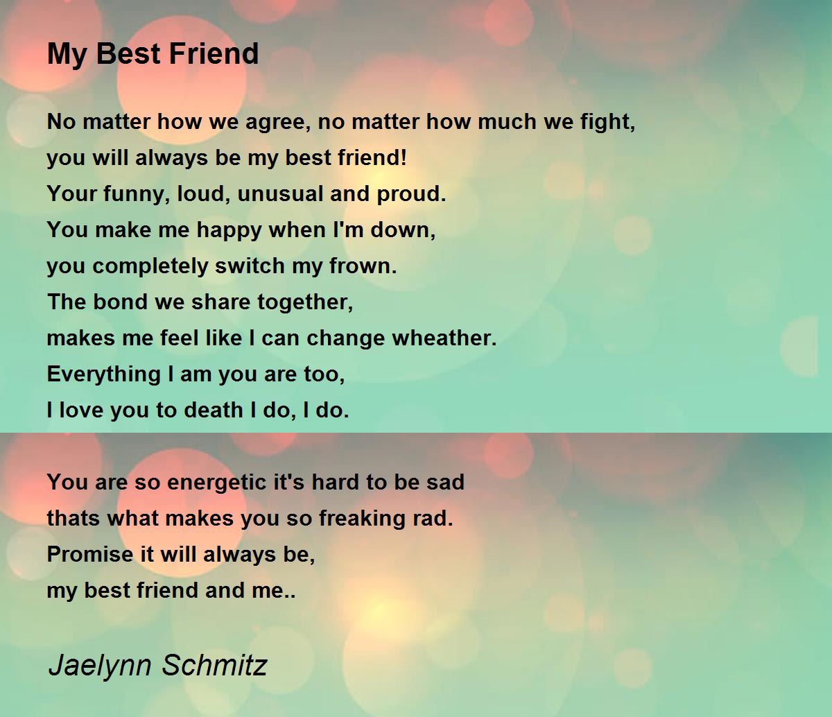 I Love My Best Friend Quotes And Poems My Best Friend English Action