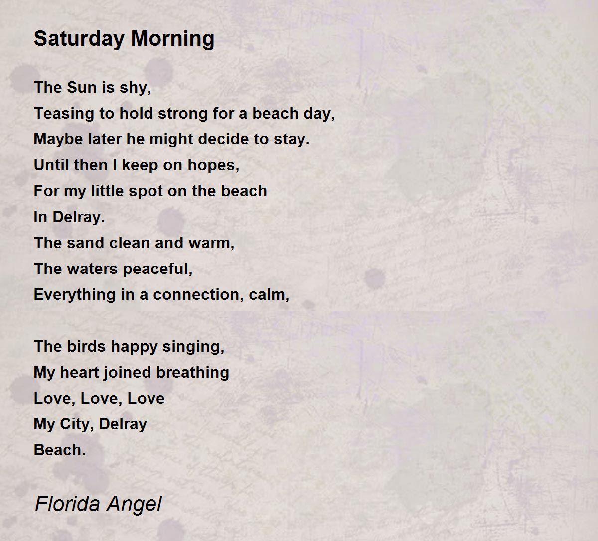 Saturday Morning - Saturday Morning Poem by Florida Angel