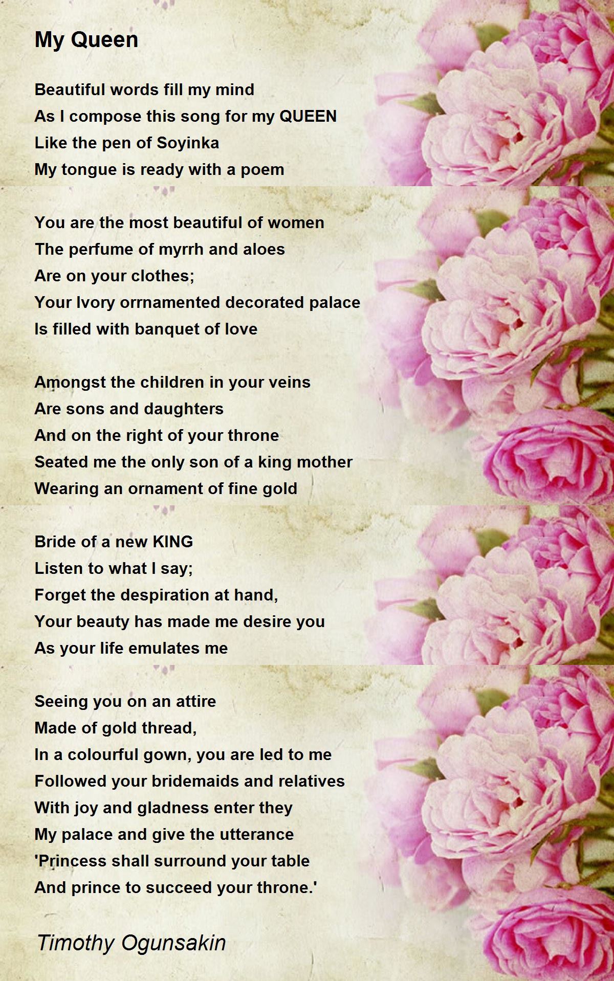 My Queen - My Queen Poem by Timothy Ogunsakin