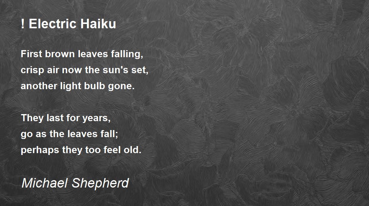 Electronics: Haiku Week #2