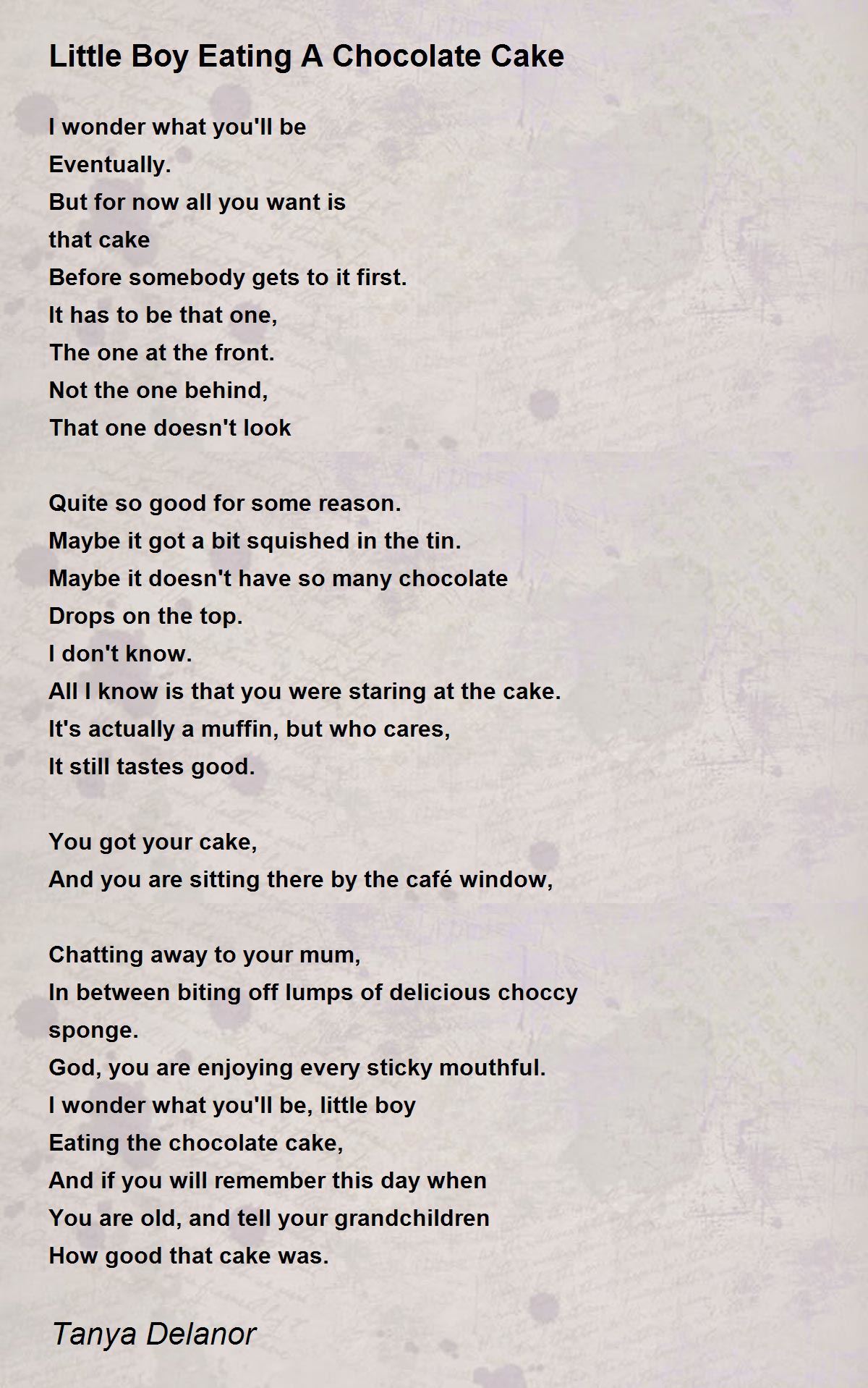 Michael rosen chocolate cake poem pdf