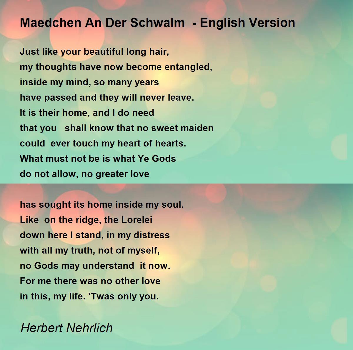 Maedchen An Der Schwalm - English Version - Maedchen An Der Schwalm -  English Version Poem by Herbert Nehrlich