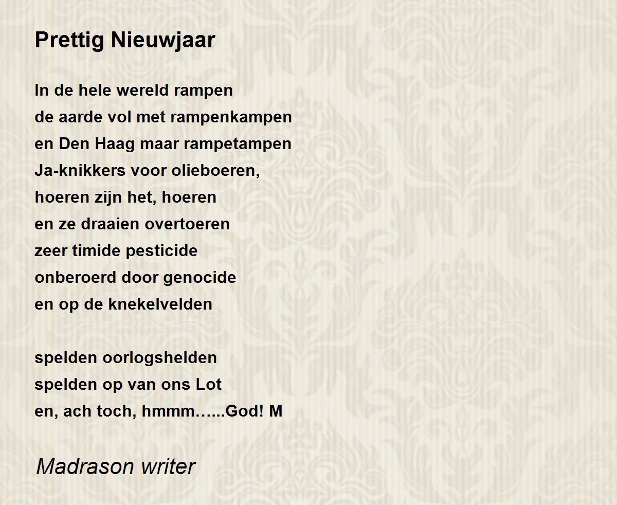 Prettig Nieuwjaar - Prettig Nieuwjaar Poem by Madrason .