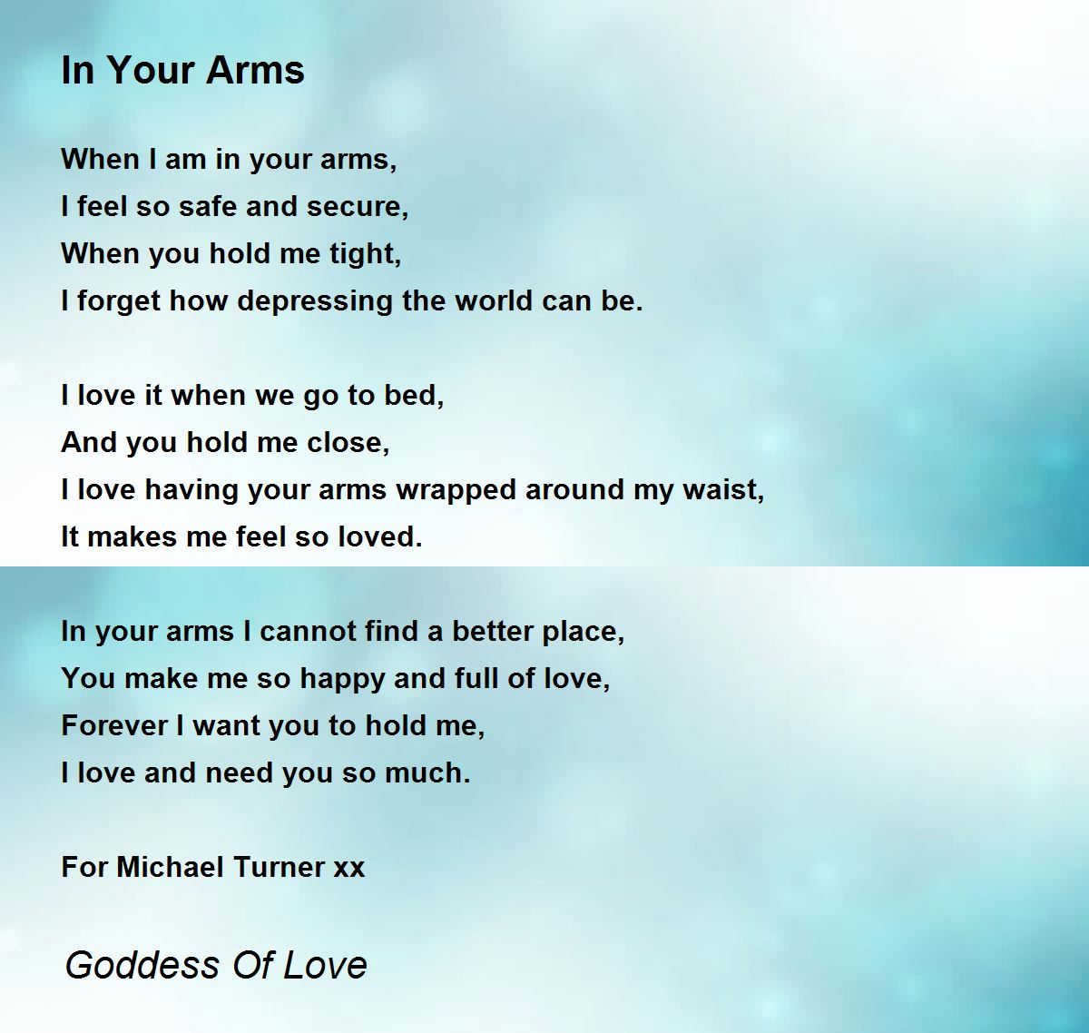 In Your Arms - In Your Arms Poem by Goddess Of Love