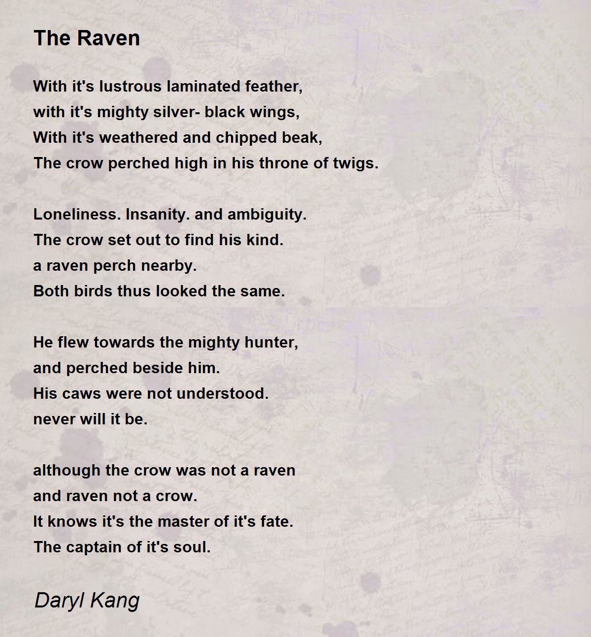 the raven poem setting