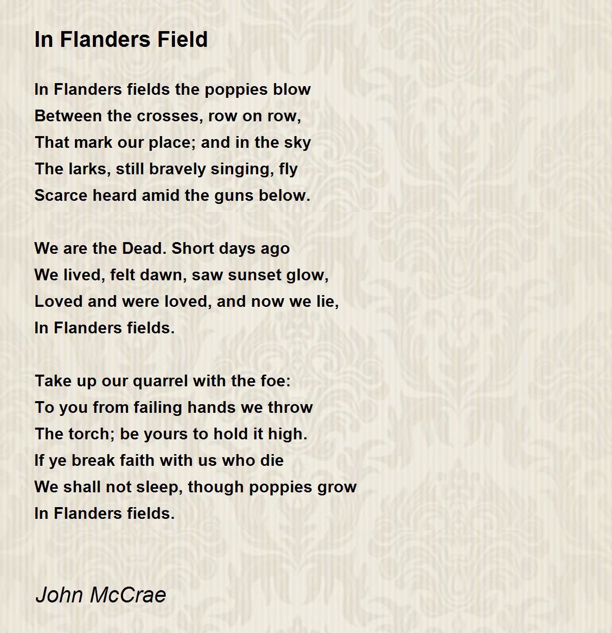 In Flanders Field - In Flanders Field Poem by John McCrae
