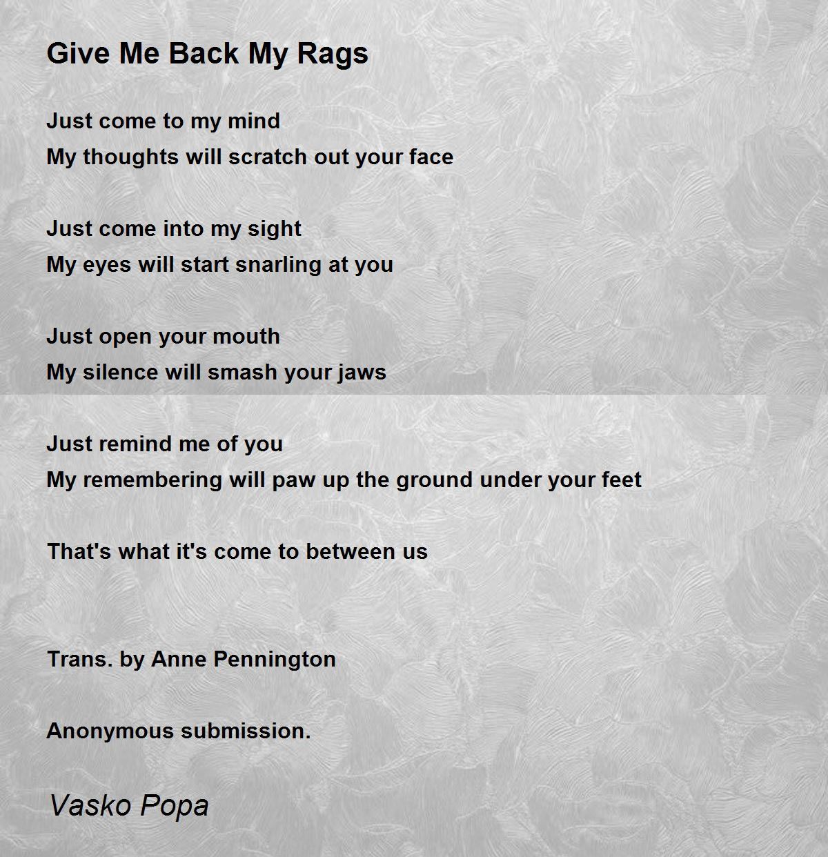 Hide-and-seek Poem by Vasko Popa