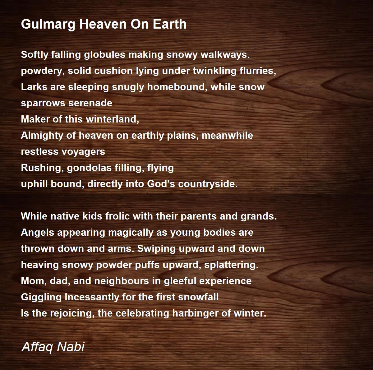 maker of heaven and earth poem