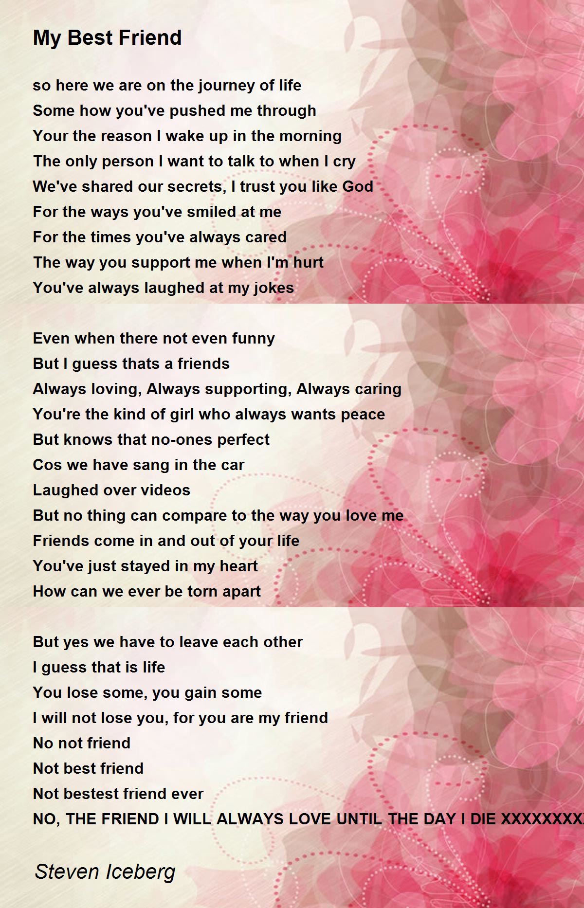 My Best Friend - My Best Friend Poem by Steven Iceberg