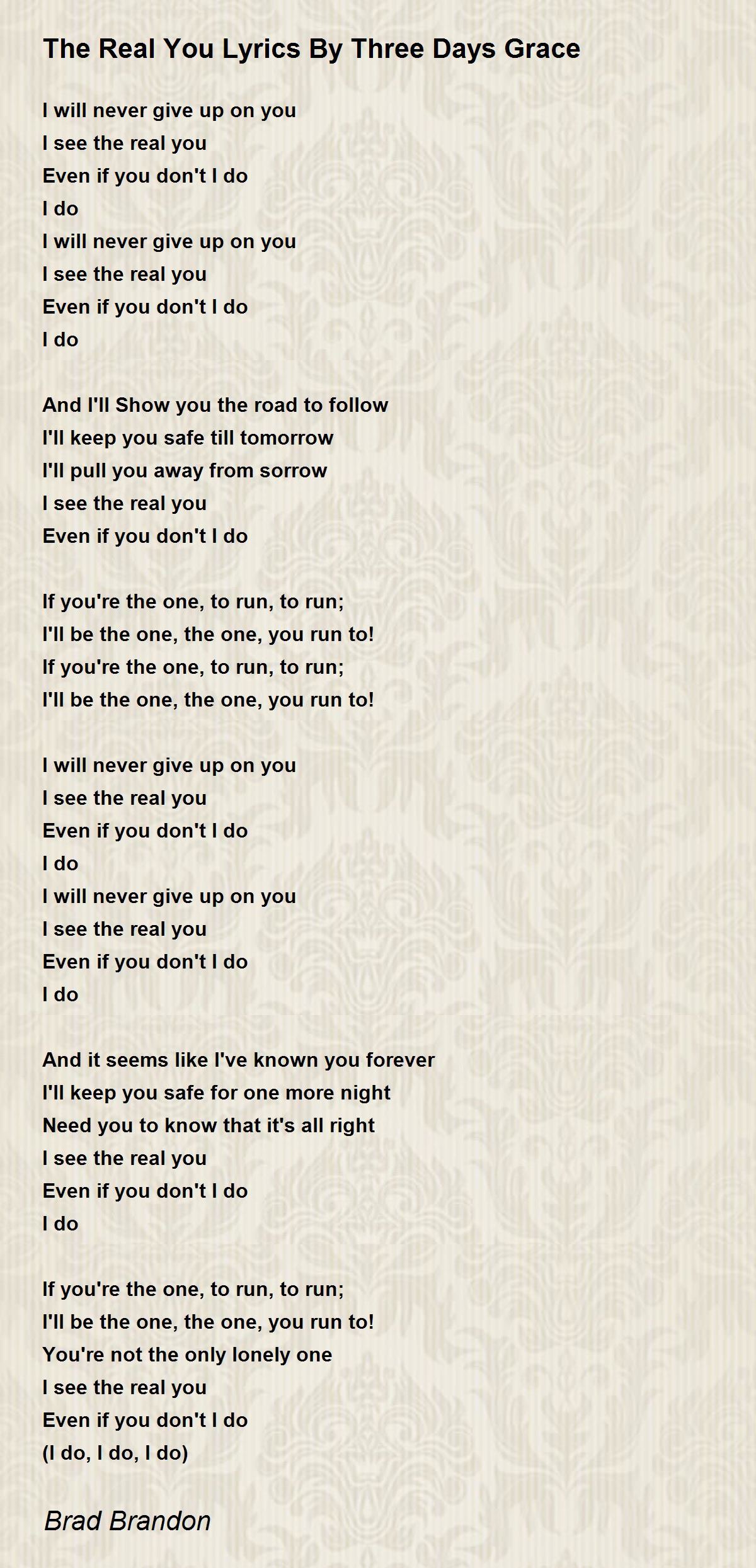 Tell me Why~ Three Days Grace, Song Lyrics