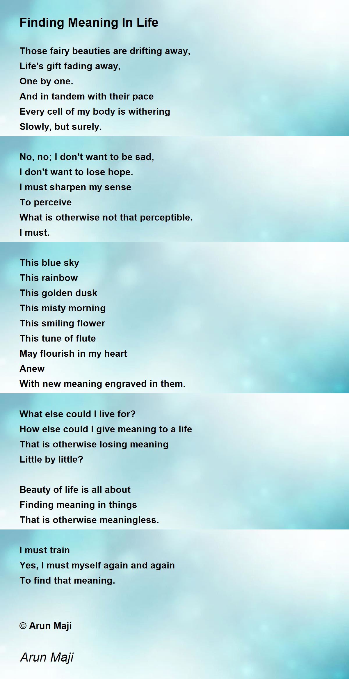 life poems with meaning