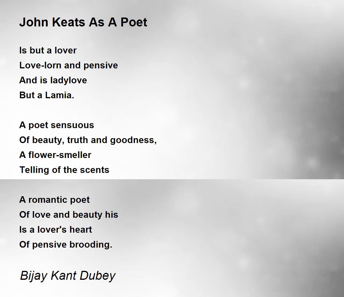keats as a poet of beauty