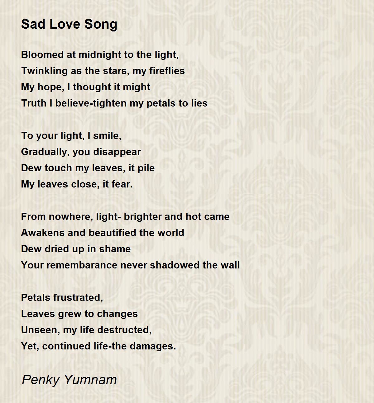 sad love poem