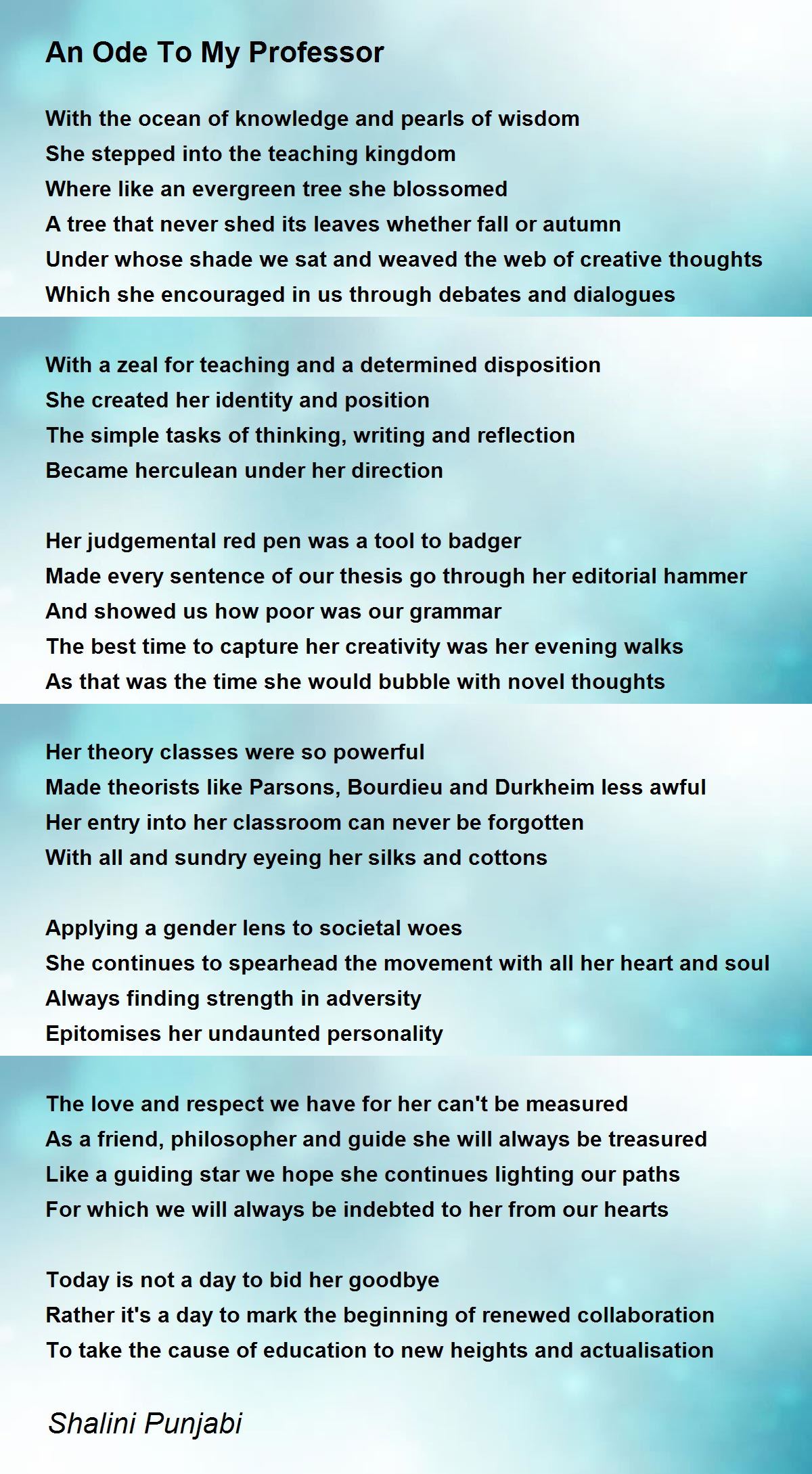 the professor poem