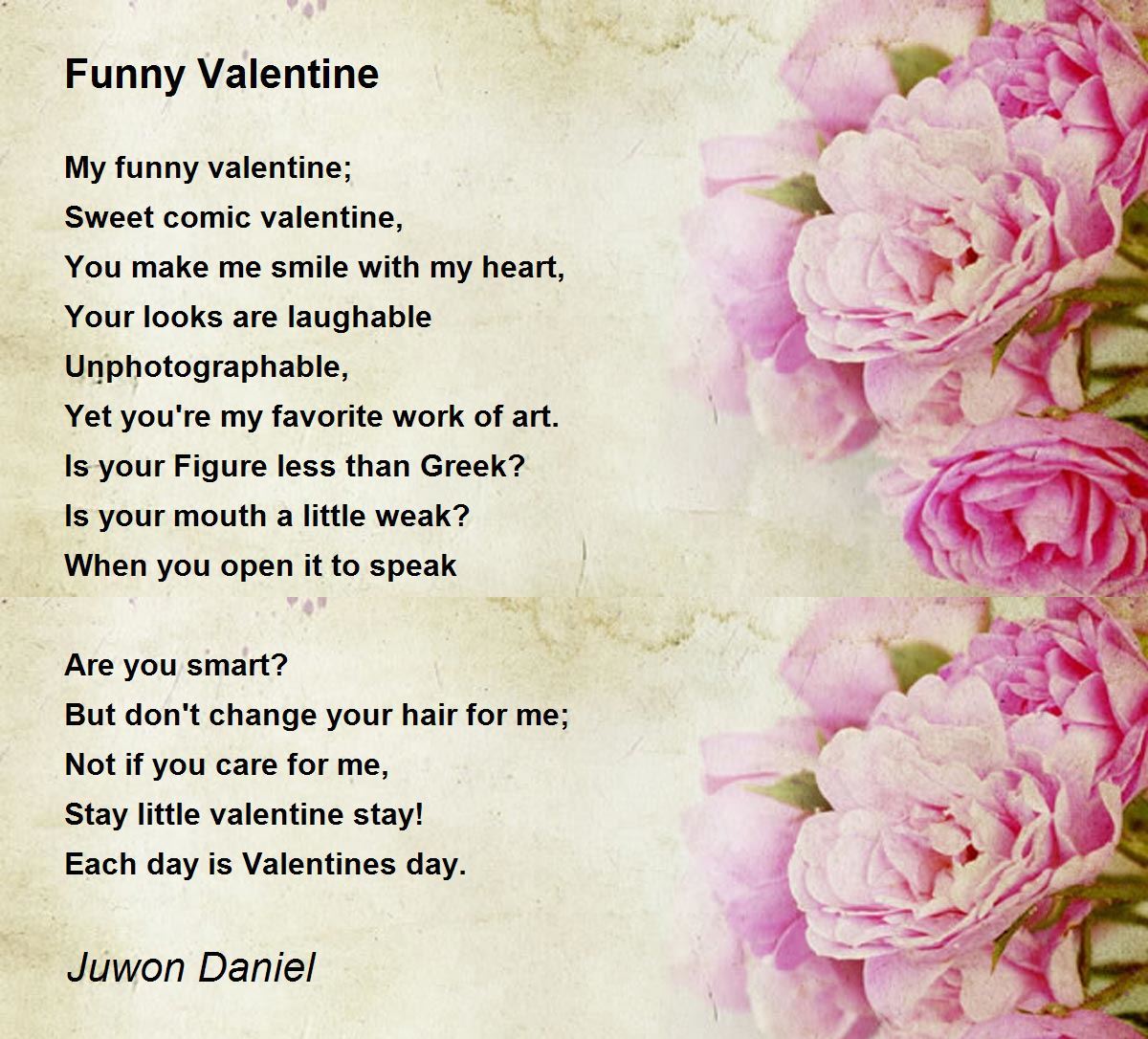Funny Valentine - Funny Valentine Poem by Juwon Daniel