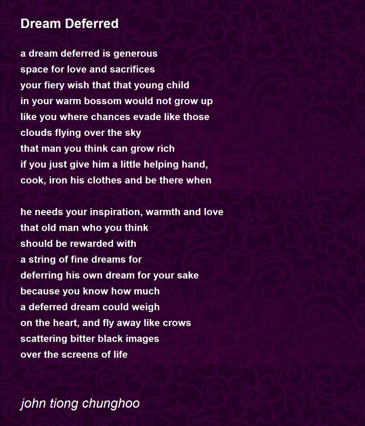 Langston Hughes Poems Dream Deferred