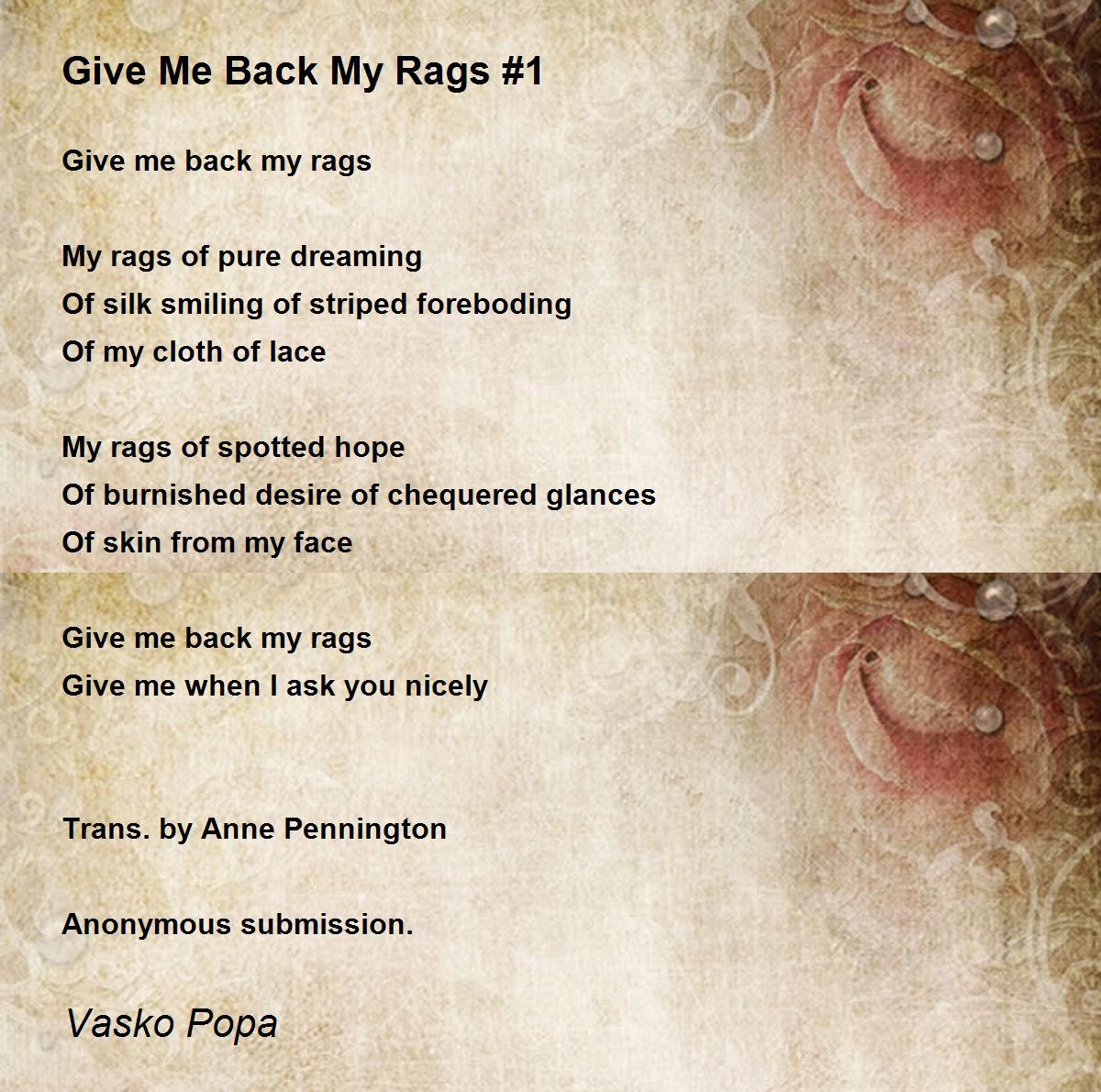 Hide-and-seek Poem by Vasko Popa