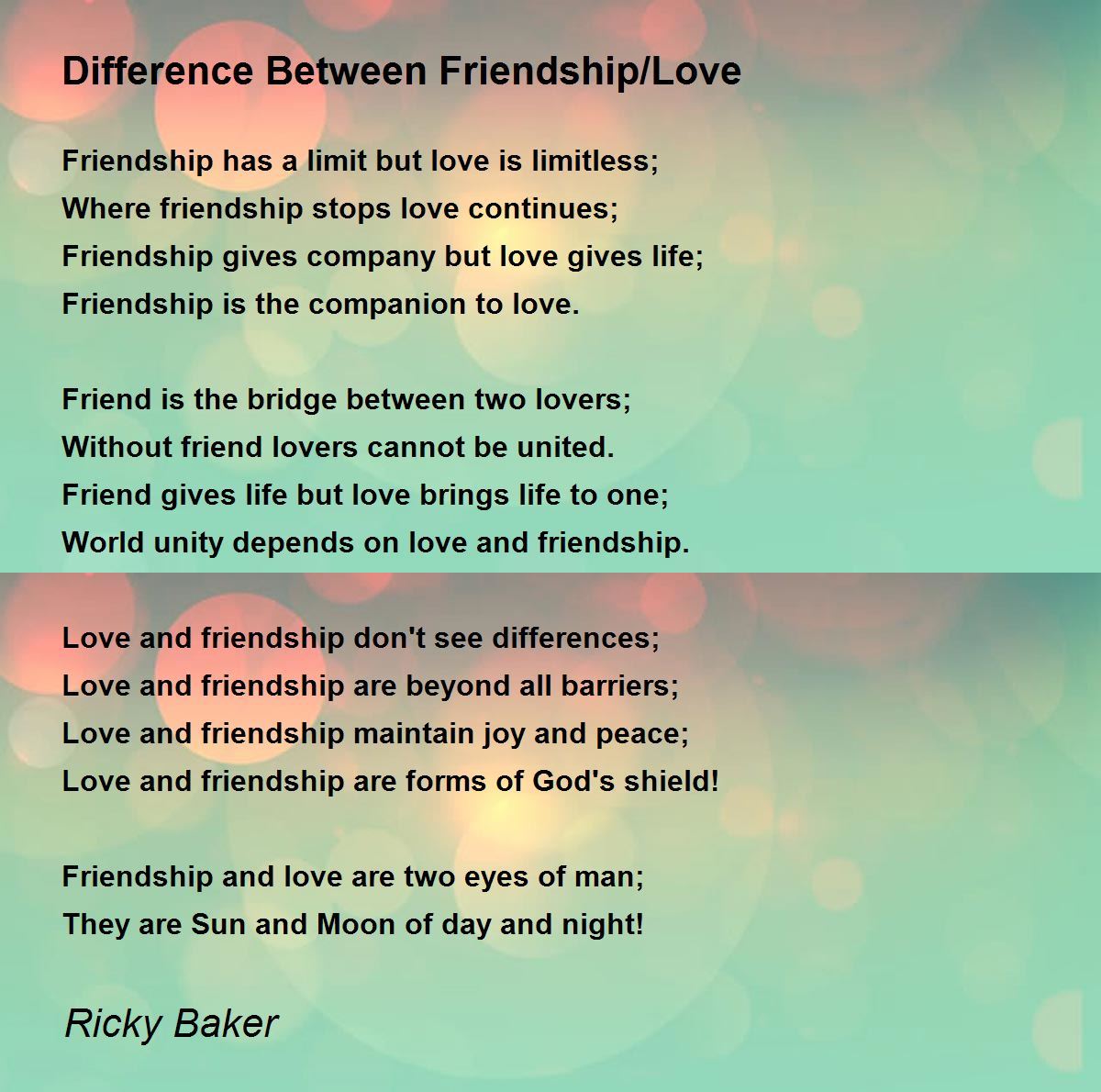 Difference Between Friendship/Love - Difference Between Friendship ...