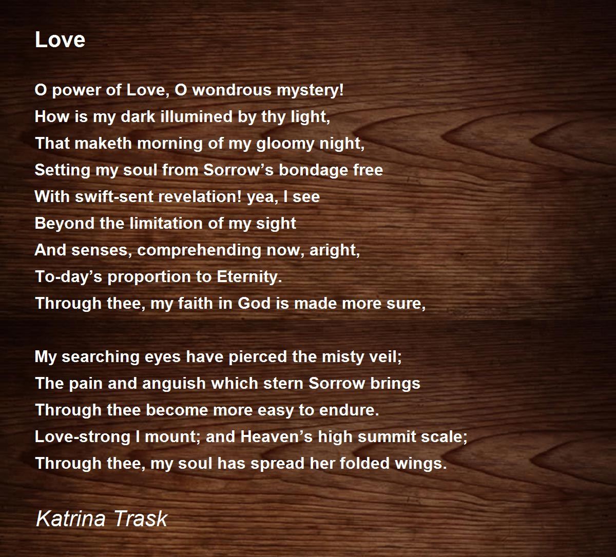 Love Love Poem by Katrina Trask