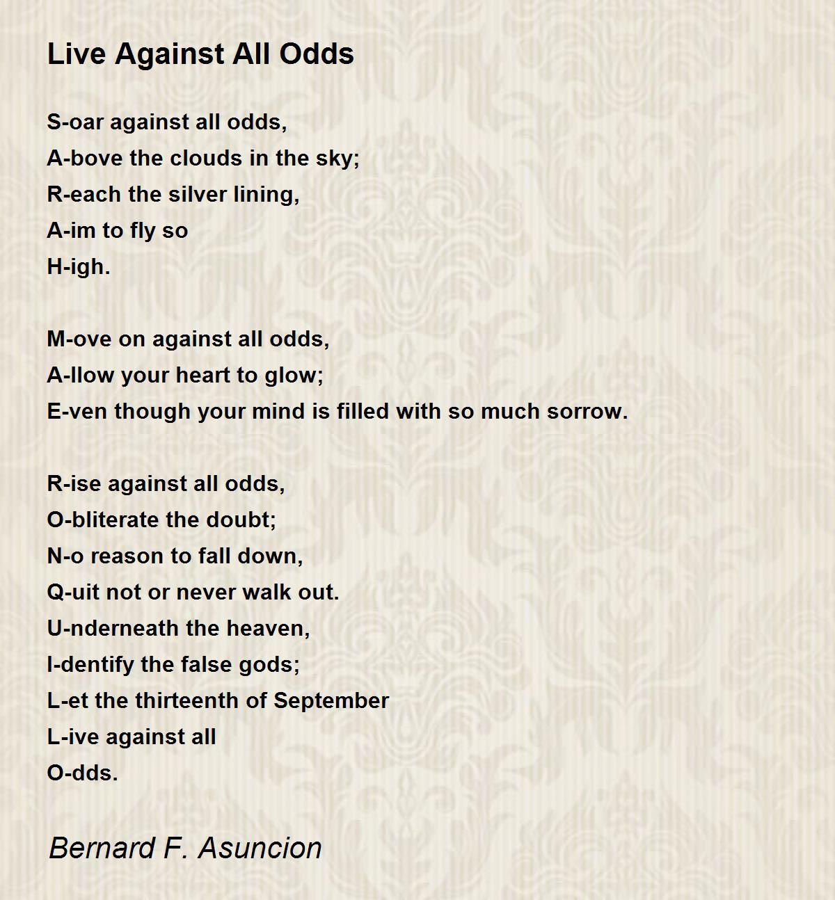 Against All Odds - Against All Odds Poem by Albashir Adam