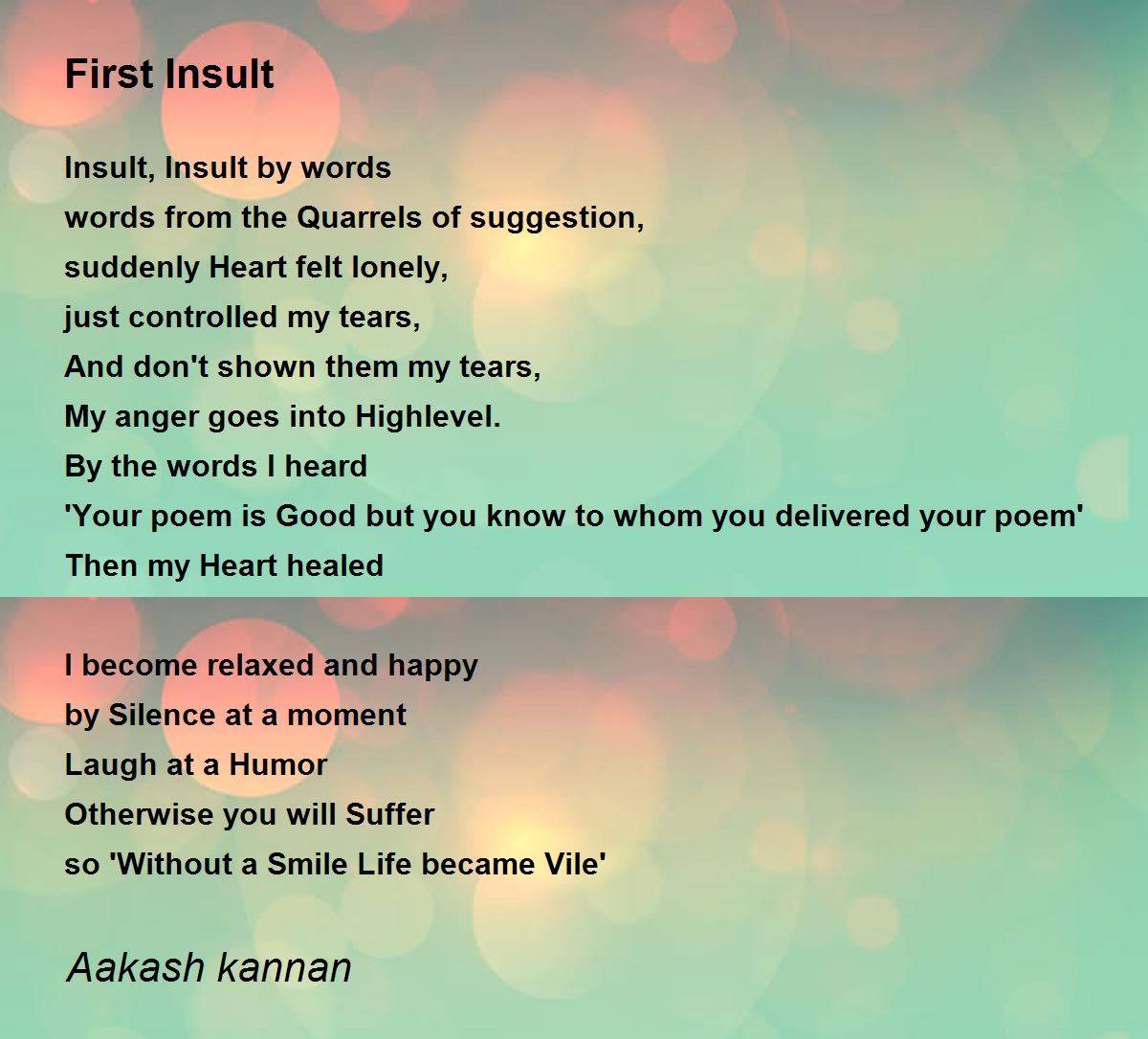 First Insult Poem By Ash Frost