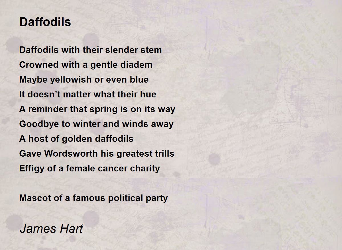 Daffodils Poem By James Hart