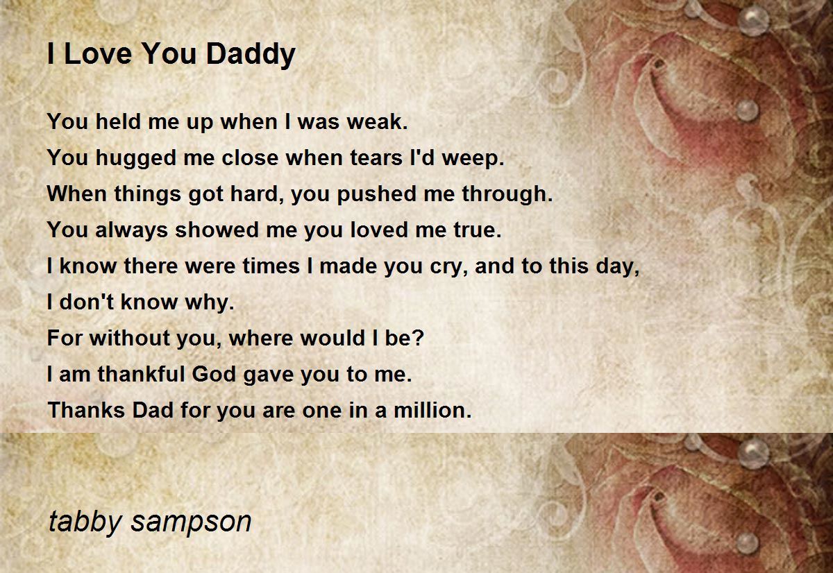 i love you daddy poems