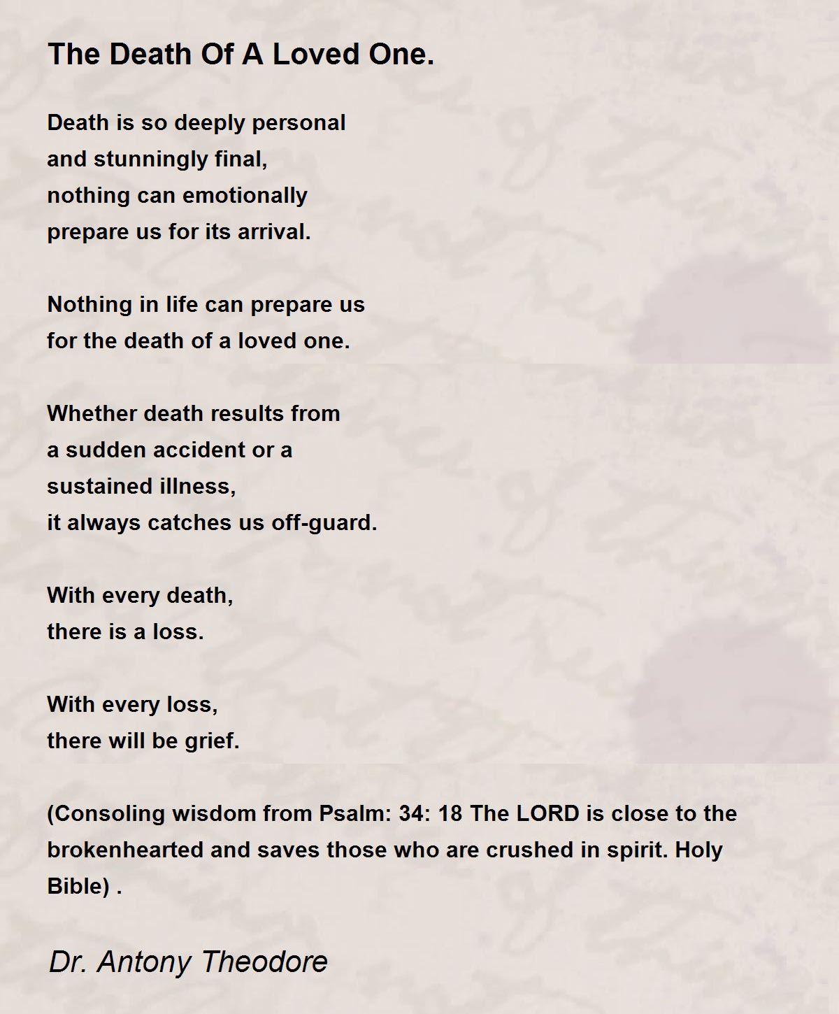 Poems About Death Of A Loved One Sad Poems